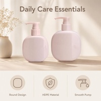 Bouteilles rondes mignonnes en HDPE de 180/260 ml avec pompe à lotion pour shampoing et gel douche