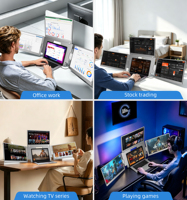 Écran portable 18,5 pouces IPS FHD 1080P 100% SRGB à rotation libre pour ordinateur portable, jeux, stockage, travail
