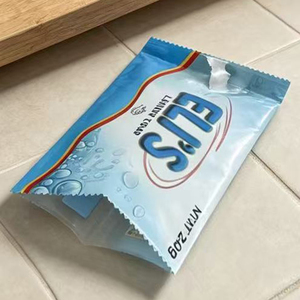 Custom Printed Pillow Style Heat Seal Bags Small Plastic <b>pouch</b> for soap Packaging with Easy Tear Notch - Product Image 1