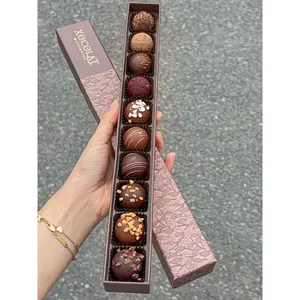 Scatola da imballaggio di cioccolato con Design di lusso personalizzato scatola regalo di frutta e fragola con divisori scatola di caramelle al cioccolato barretta di tartufo