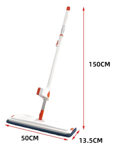 Mocio per disidratazione a quattro strati esteso da <span class=keywords><strong>50CM</strong></span> 360 ° rotazione automatica a rimbalzo senza mani per spremere mocio piatto secco - Product Image 6