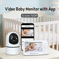 Moniteur bébé WiFi Tuya avec caméra et audio, longue portée sans fil, batterie 5000 mAh, écran partagé, enregistrement vidéo HD 720P