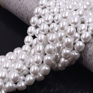 Perles <span class=keywords><strong>en</strong></span> <span class=keywords><strong>verre</strong></span> imitation perle de qualité supérieure, ovales, <span class=keywords><strong>en</strong></span> forme de baril, à fort lustre, pour la fabrication de bijoux DIY, bracelets, mariage, prix d'usine - Product Image 4