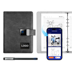 Cuaderno de cuero inteligente personalizado Pantalla de papel sincronización <span class=keywords><strong>agenda</strong></span> grabación cuaderno de cuero AI libro de pintura bolígrafo inteligente Bloqueo de huellas dactilares - Product Image 1