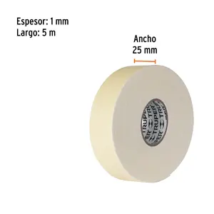 BOX 6 Ruban adhésif double face 25 mm x 5 m, TRUPER - Product Image 2