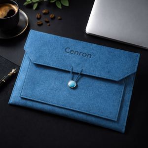 High Quality PU Leather <b>Laptop</b> <b>Sleeve</b> Envelope Document Bag Business Office Organizer Case - Product Image 2