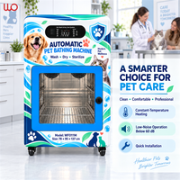 Machine de lavage, séchage et stérilisation commerciale en libre-service pour animaux de compagnie (chiens et chats), alimentée par borne de recharge, capacité 1,5 m³