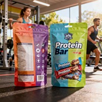 Sachets d'emballage personnalisés imprimés pour barres protéinées, bonbons, snacks, barres énergétiques au chocolat