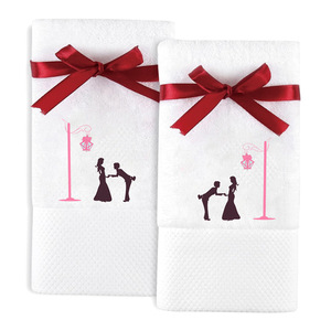 Juego de Toallas Bordadas de Algodón Puro, 35x75 cm, Rectangulares, Regalo de San Valentín con Logotipo Personalizado - Product Image 1