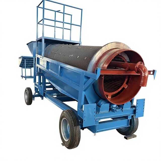 Henan Mingyuan Mobile Rotary Trommel Screen Motor Engine-High Output Portable Gold Washing Wheel-Mounted Screening Unit for
