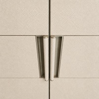Panneau de porte de placard en cuir stratifié de luxe 3-en-1, tissu et cuir, pour placard à six portes et cadre de lit