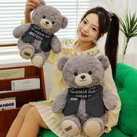 Nouvelle Peluche Ours Jack en Coton PP, Mignonne et Apaisante, avec Écharpe, Ours en Peluche Coussin, Compagnon de Sommeil, Cadeau d'Anniversaire
