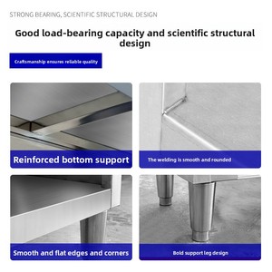 Gabinete <span class=keywords><strong>de</strong></span> Cocina Comercial <span class=keywords><strong>de</strong></span> Acero Inoxidable con Diseño Abierto, Montaje en Encimera, Sin Ruedas, Sin Tratamiento <span class=keywords><strong>de</strong></span> Superficie - Product Image 3