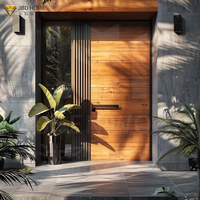 Porte d'entrée moderne en bois massif de mahogany pour villa, design élégant, portes d'entrée pour maisons