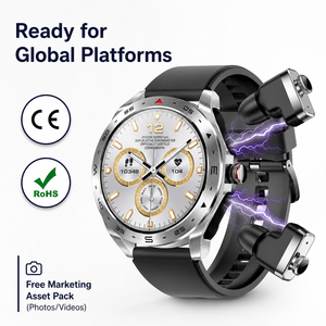 Nuova Tendenza Smartwatch Sportivo 2-in-<span class=keywords><strong>1</strong></span> TWS T95 con Schermo IPS da <span class=keywords><strong>1</strong></span>,52'' Impermeabile IP67 con Auricolari e Funzione Promemoria Chiamate per Uomo - Product Image 3