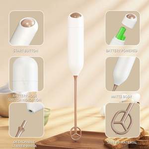 Nouveau Mini mousseur à lait portable à piles fouet électrique en plastique mélangeur à mousse Matcha pour boissons café collagène - Product Image 3