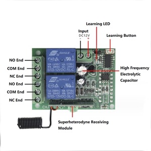 DC12V <span class=keywords><strong>2</strong></span>-Kanal-Kit für drahtlose Fernbedienung und Empfänger Mini-Fernbedienung schalter mit zwei Tasten - Product Image 5
