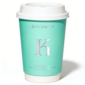 Gobelets en papier personnalisés imprimés en flexographie, 12 oz, double paroi isolée, avec encre de qualité alimentaire pour boissons chaudes, vente en gros pour cafés. - Product Image 1