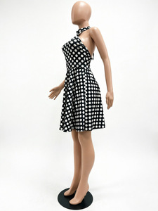 Robe sexy Y2K à pois pour femmes, robe d'été à bretelles, dos nu, évasée, rétro, style rockabilly des années 1950 - Product Image 4