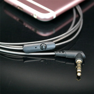 Cable de audio con blindaje de lámina trenzada, conector de 3,5 mm para auriculares de teléfono móvil con micrófono, gris metálico - Product Image 4