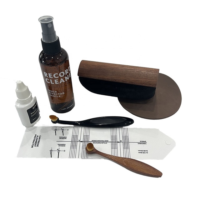 7 in 1 Wooden Microfiber Record Brush Stylus Premium Vinyl Record Cleaner Eco-Friendly Kit