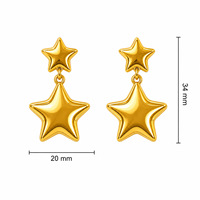 Boucles d'oreilles créoles tendance ES640 Star Design en acier inoxydable, polyvalentes, pour un usage quotidien, bijoux pour femmes, cadeau