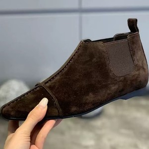 Botines Planos Cómodos de Ante con Punta Cuadrada Estilo Vintage 2026 para Mujer, Ideales para Uso Diario y Combinables con Todo - Product Image 4