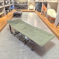 Lit de camp pliant portable à 14 pieds en acier pour bureau, sieste et soins, avec rembourrage supplémentaire et largeur élargie