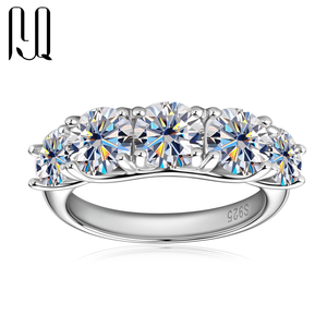 पाइक बनाम डायमंड सगाई की मोइससानाइट रिंग 5 स्टोन 3.6ct s925 स्टर्लिंग सिल्वर 5 सितारों की समीक्षा - Product Image 1