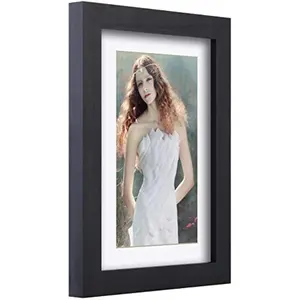 And HD Glass 5x7 Inch Picture Frames Display Photos Wood Made of Solid UV Printing HF 4x6 with Mat or 5x7 without Mat 12PK Black