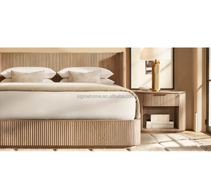 Giường ngủ gỗ sồi nguyên khối cao cấp, hiện đại, sang trọng - Product Image 3