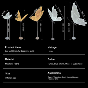 Lớn thắp sáng bướm trang trí đám cưới di chuyển đèn bên ngoài đám cưới Backdrop thiết kế LED ánh sáng - Product Image 2