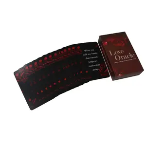 Custom Paper Tarot Cards High Quality Printing Luxury Magical Red Oracle Card In Spanish