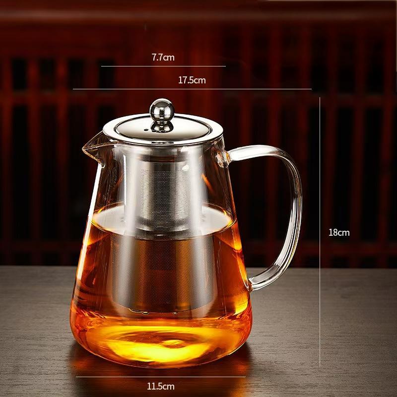 Insulated Candle Heating Glass Flower Teapot