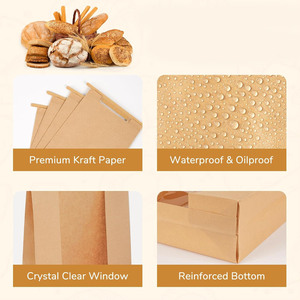 Bolsa de Papel Kraft Blanca para Alimentos Desechable, con Ventana y Cierre de Alambre, Ideal para Frutos Secos, Snacks, Chocolate, Panadería y <span class=keywords><strong>Pan</strong></span>, ¡Gran Venta! - Product Image 3