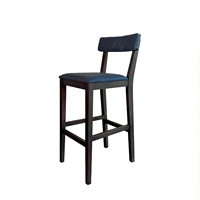 Tabouret de bar minimaliste moderne en bois massif, stable et écologique, avec dossier, hauteur de comptoir, pour petite cuisine, îlot ou bar, couleur lait.