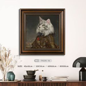 Novità pittura su tela per gatti ispirata a ritratti di fama mondiale per la decorazione di interni e regali divertenti per animali domestici - Product Image 4