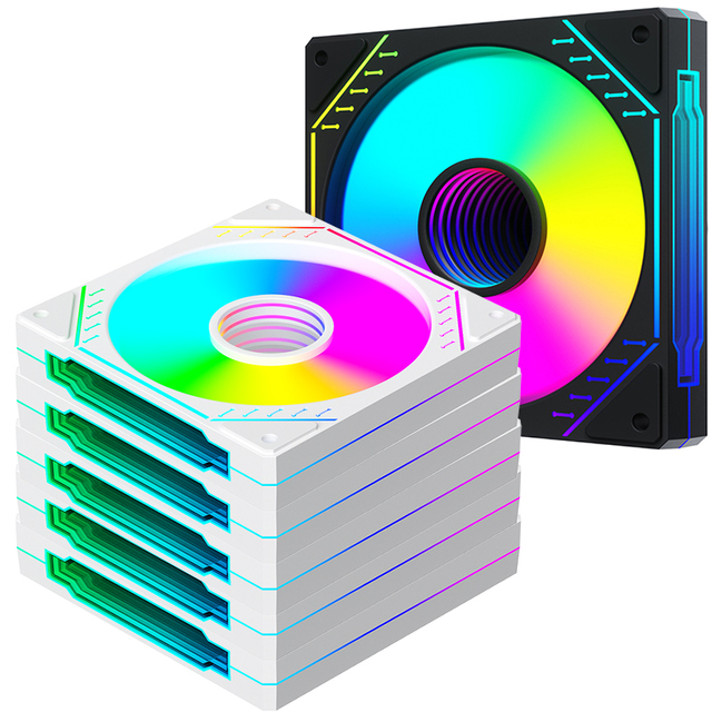 Argb Cooling Fan 12cm Argb case Fan Cpu Cooler Silent Argb White 12cm Cooling Computer Case Fan for Desktop Air Cooling Fan