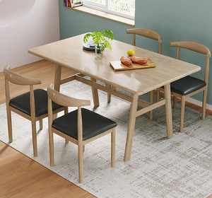 Diskon langsung dari pabrik <span class=keywords><strong>di</strong></span> Eropa Denmark Chaise Cafe restoran Sillas sapi tanduk sapi kursi kayu siku kursi makan dengan bantal - Product Image 6