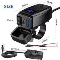 Meilleure vente QC 3.0 USB et PD 54W adaptateur 2 ports prise chargeur de voiture USB avec interrupteur marche/arrêt motos qui ont un chargeur