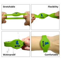 Bracelet en silicone RFID souple NFC NTAG 216 888 octets avec logo/code QR personnalisé, prix usine