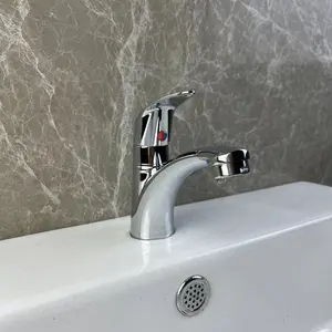 Fornitore di fabbrica rubinetto per lavabo da bagno ponte installato cromato monocomando singolo lavaggio a mano freddo zinco rubinetto per lavabo decente OEM