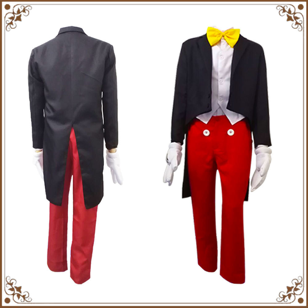 Shirt waistcoat bow tie ear clip jacket pants