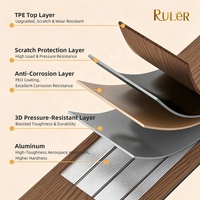 Tarima de Aluminio para Exteriores, de Bajo Mantenimiento, Impermeable, Antideslizante, con Sistema de Clic, con Aspecto de Madera, para Patio Trasero