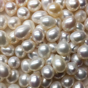 Perlas blancas de agua dulce naturales de fábrica, botón redondo semiperforado de 0,8mm y cuentas sueltas en forma de arroz para la fabricación de joyas - Product Image 6