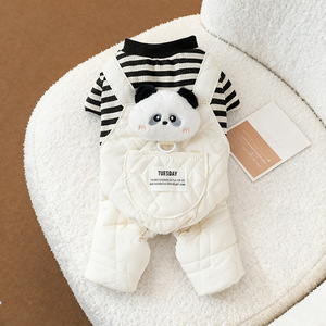 Grosir tebal hangat nyaman hewan peliharaan empat kaki pakaian kartun lucu musim dingin pakaian anjing Jumpsuit - Product Image 3