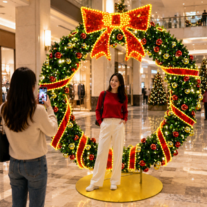 Guirlande lumineuse LED d'extérieur pour Noël <span class=keywords><strong>avec</strong></span> nœud papillon pour la décoration <span class=keywords><strong>de</strong></span> centres commerciaux et les photos <span class=keywords><strong>de</strong></span> vacances - Product Image 5