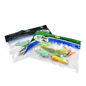 Custom LOGO clear Fishing Jigging Lure Packaging Fish Bait <strong>Transparent</strong> <strong>Ziplock</strong> 3 Side Seal Plastic <strong>Bag</strong> with <strong>Window</strong> - Product Image 2