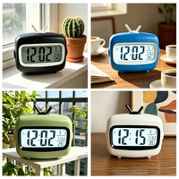 Retro TV-Wecker Tischuhr Plastik Trendiger Niedlicher Visueller Elektronischer Countdown-Timer Leuchtende Anzeige Kalender Wochentagsanzeige