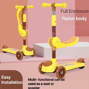 Trottinette 3-en-1 en plastique pour enfants avec musique et siège, pliable, hauteur réglable, pour les <span class=keywords><strong>2</strong></span>-12 ans - Product Image 6